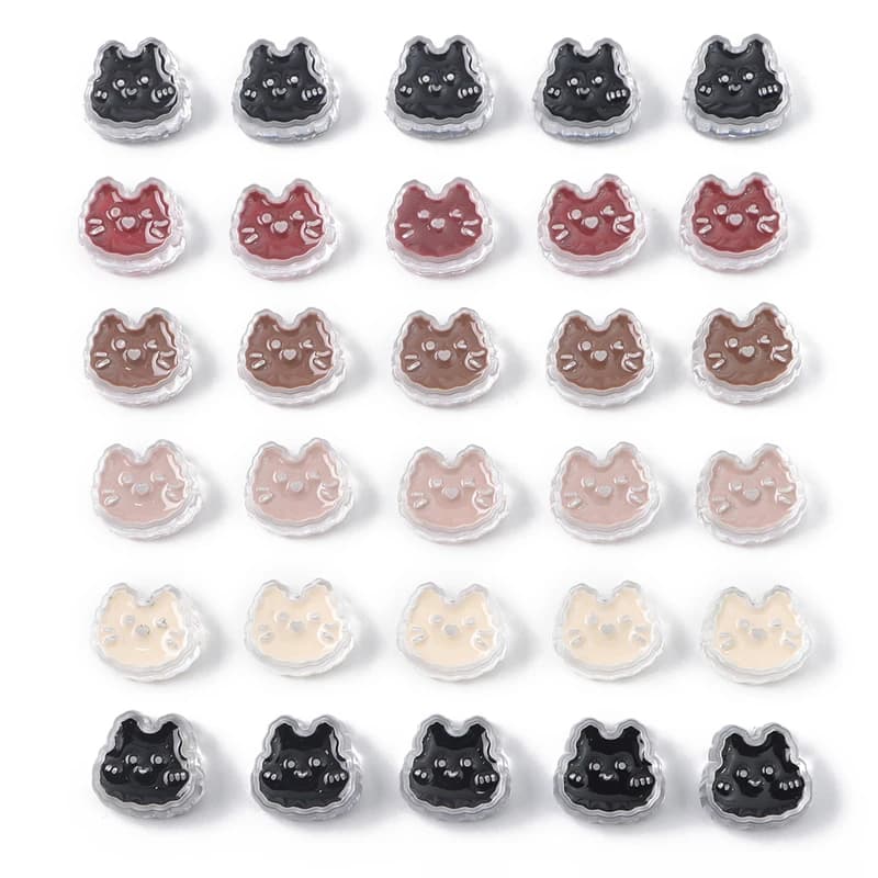 5 Pcs Acrylic Transperent Cat Shape Beads Cute Animal Bead For Making Necklace Bracelet Keychain DIY Jewelry Accessories 20×18mm