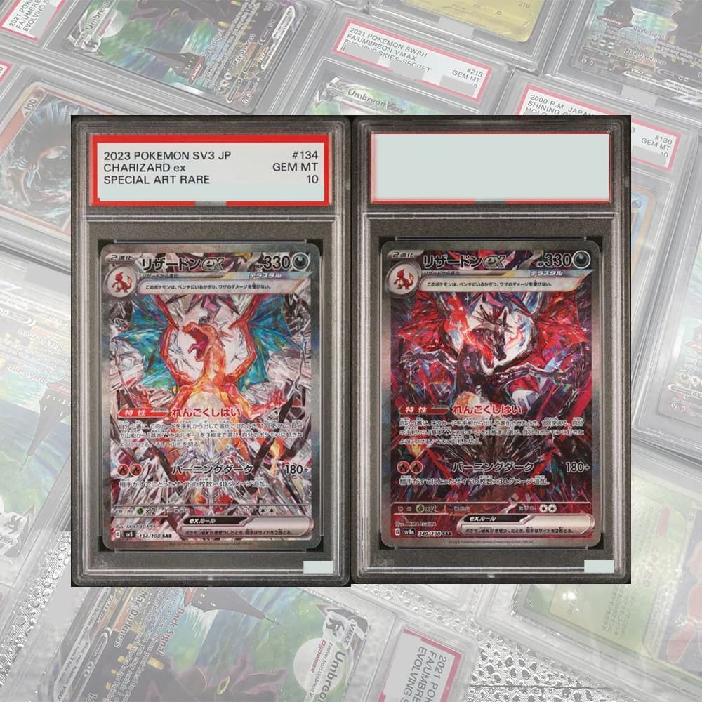 2023 JPN SV3-REGOLATORE DELLA FAMMA NERA # 134 CHARIZARD EX DIY PROXY PTCG GRADED COLLECTION CARD ETICHETTA OLOGRAFICA REGALI PER BAMBINI