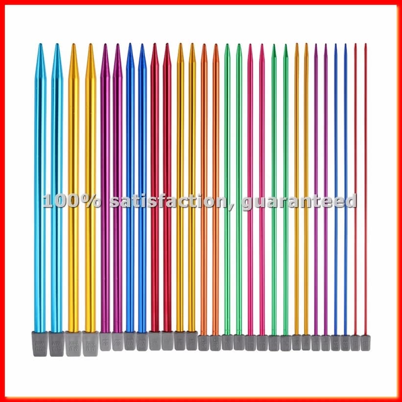 Set di 14 Ferri da Maglia in Acciaio Inossidabile, Aghi Appuntiti per Lavoro a Maglia e Uncinetto, per Principianti, Fatti a Mano (2-10mm) 25cm-ABAM