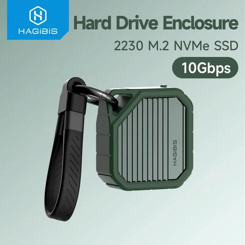 Hagibis 2230 M.2 NVMe SSD Custodia USB 3.2 Gen 2 10Gbps a NVMe PCI-E M.2 SSD Custodia SSD esterna per laptop iPhone 16 Pro iPad
