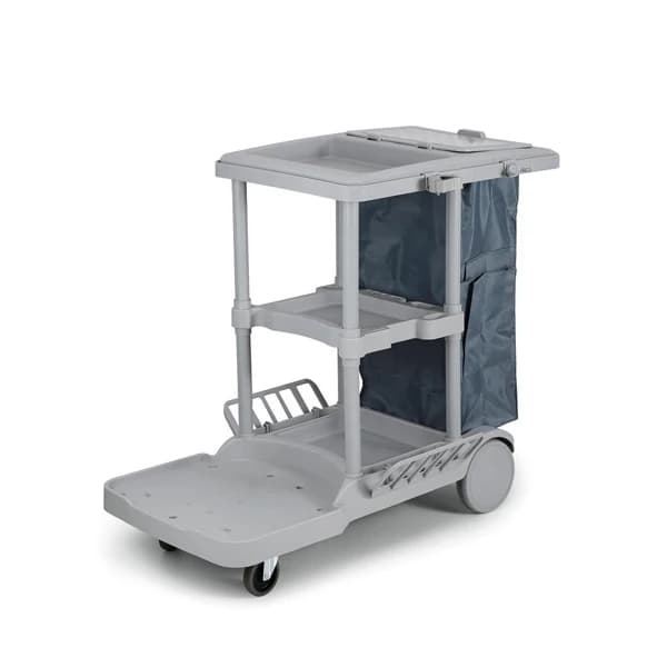 Carrello per Pulizie Domestico Ecologico con Secchio Aperto e Bloccabile per Mop Piatto