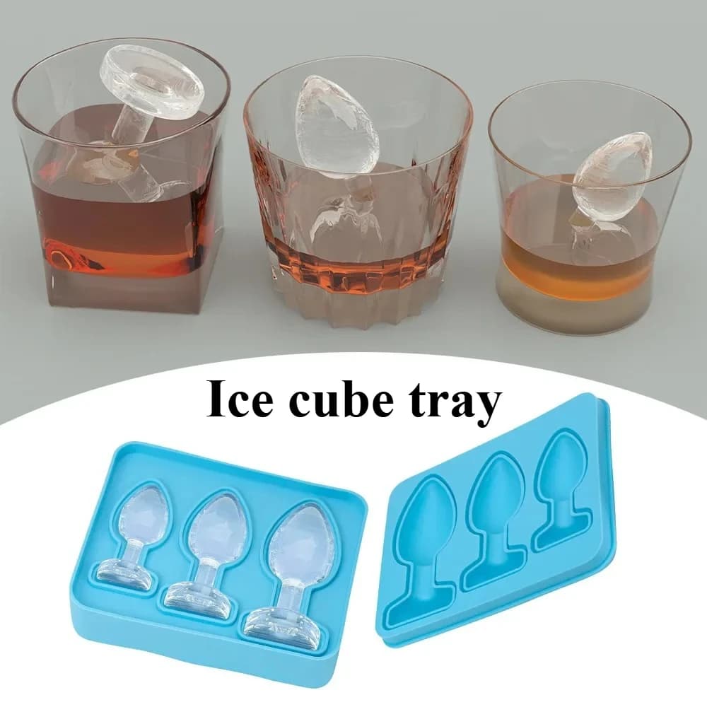 Vassoio per stampi per cubetti di ghiaccio in silicone Forma di 3 tazze Crea bicchiere da shot Summer Bar Party Whisky congelato Birra Cocktail Utensile da cucina per bere freddo