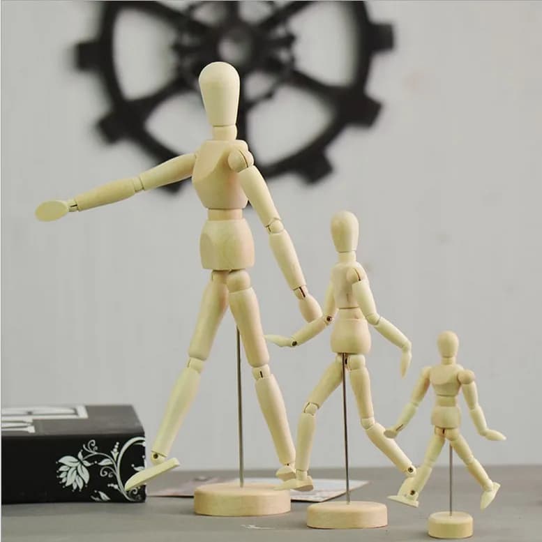 Bambola a pendolo in legno in miniatura fatta a mano - Adorabile artigianato per la decorazione domestica