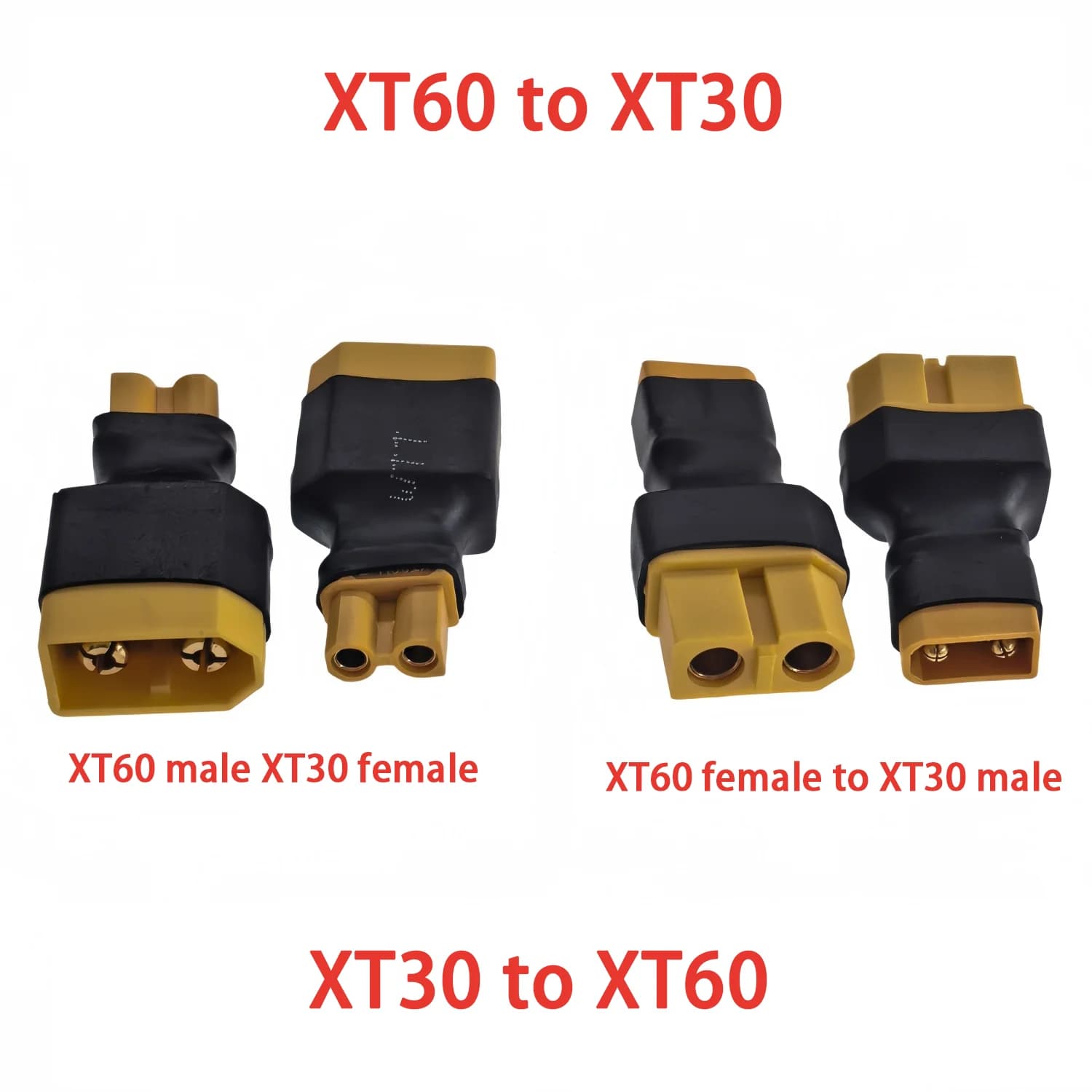 1Pcs Adapter XT60 to XT30 Connector Male/Female Plug for RC Charger Quadcopter Drone