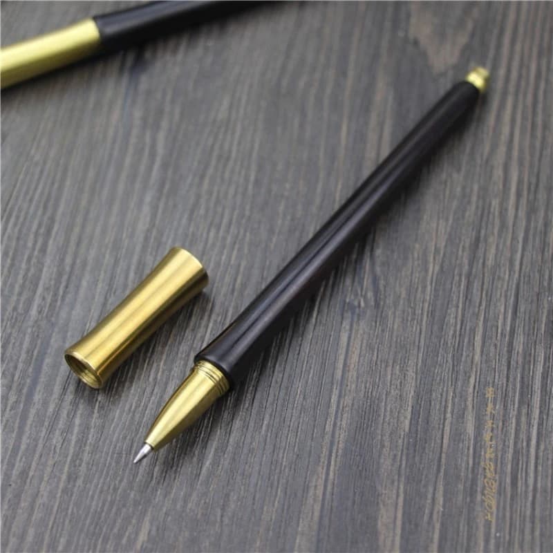 BALAOYE Penna gel neutra in ottone e legno di sandalo Nero Collezione da 0,5 mm Penna a sfera per firma di fascia alta da uomo d'affari Scrittura regalo