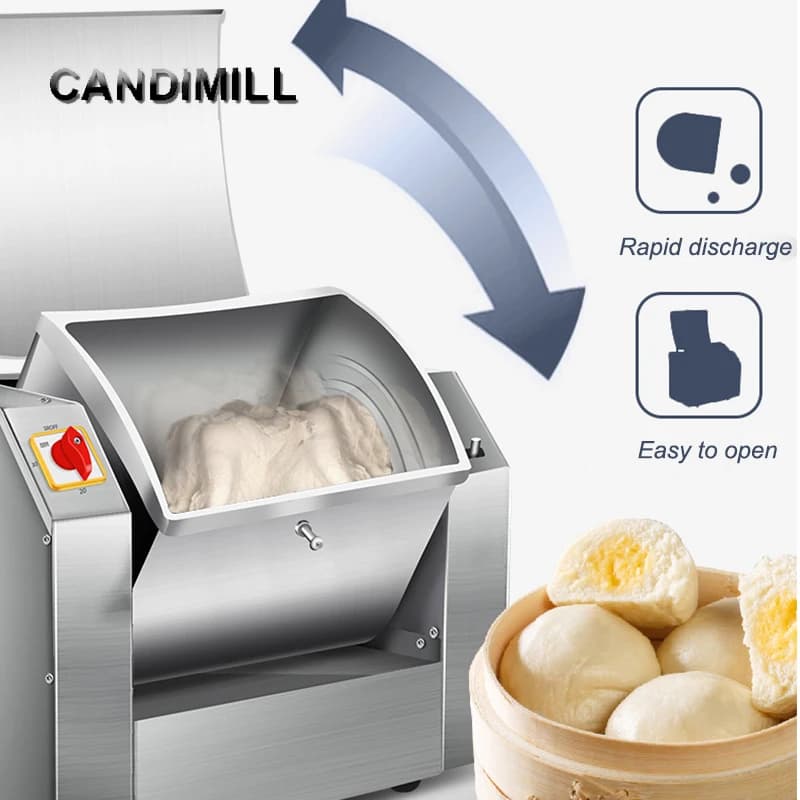 CANDIMILL Impastatrice elettrica 220V Impastatrice in acciaio inossidabile Impastatrici per farina Multifunzione per agitazione alimentare Pane Pasta Making