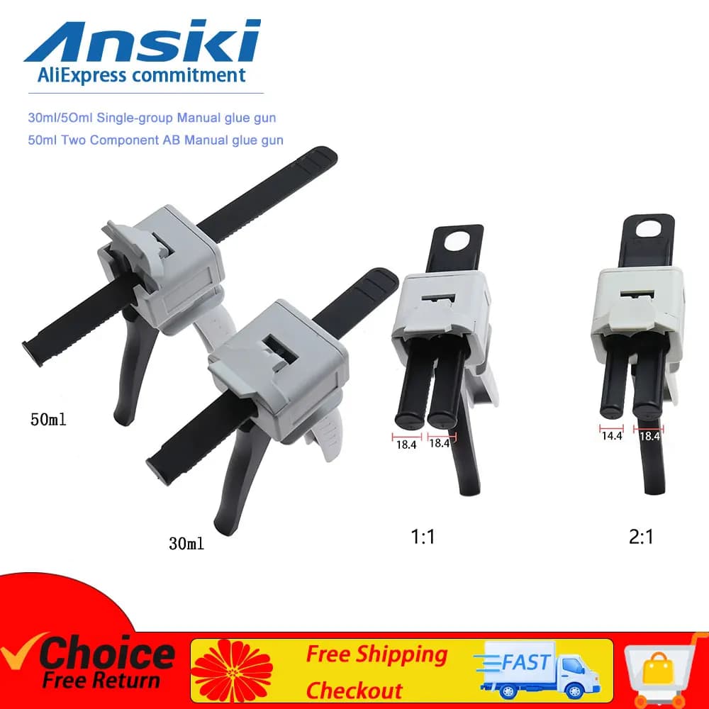 Manual 1:1 2:1 10:1 Glue Gun Dispensing Gun AB Epoxy Sealant Glue Gun Applicator Glue Adhesive Squeeze Mixed Manual Caulking Gun