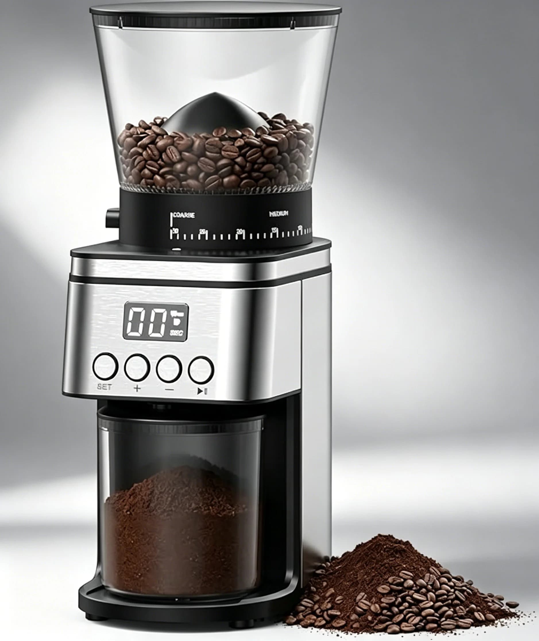 Electric Conical Burr Coffee Grinder Adjustable Grind Settings Easy Clean Coffee Bean Mill for Espresso Drip French Press Cold Brew Home Office Use