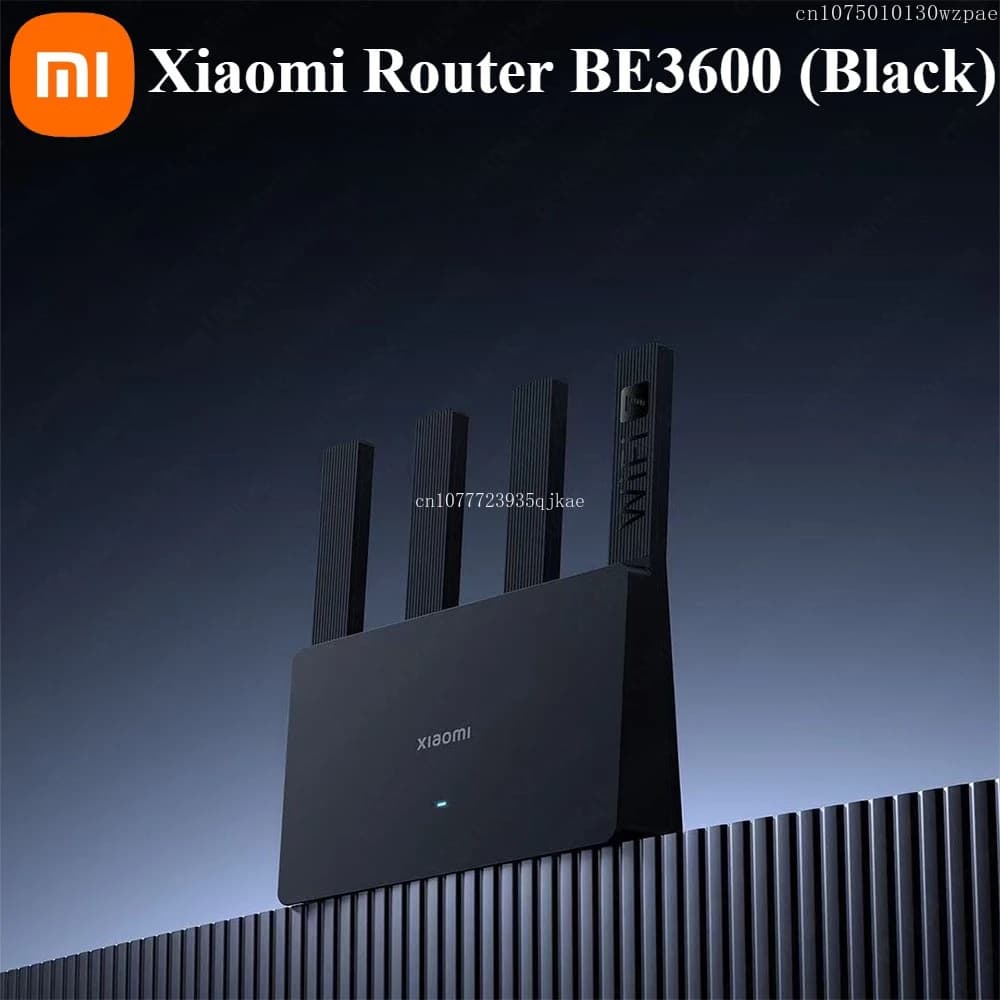 Router Xiaomi BE3600 Nero WiFi 7 3570Mbps Dual-Band con Aggregazione, Dual WAN LAN, Accelerazione Gaming, Mesh Network, Ripetitore Extender