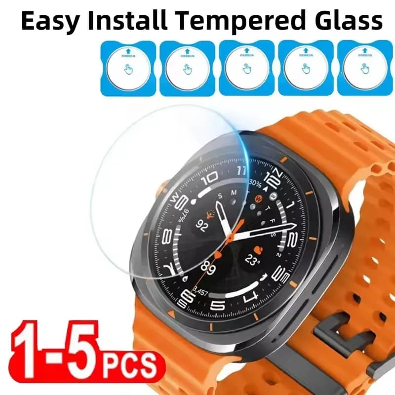 1-5PCS Vetro temperato Premium per Samsung Galaxy Watch Ultra 47mm Protezione schermo facile da installare su Galaxy Watch7 40mm 44mm Vetro