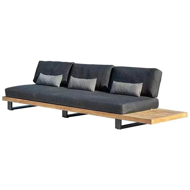 Divano in legno massello per villa, cortile, hotel, B&B, impermeabile e resistente ai raggi solari, combinazione di mobili da giardino per balcone all'aperto