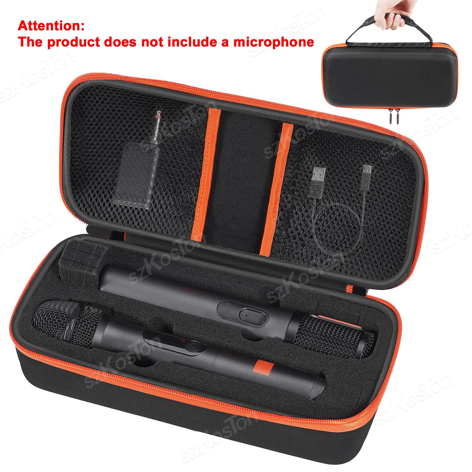 Custodia per microfono wireless compatibile con la custodia portatile per microfono JBL Partybox con schiuma fai-da-te regolabile per microfono Karaoke