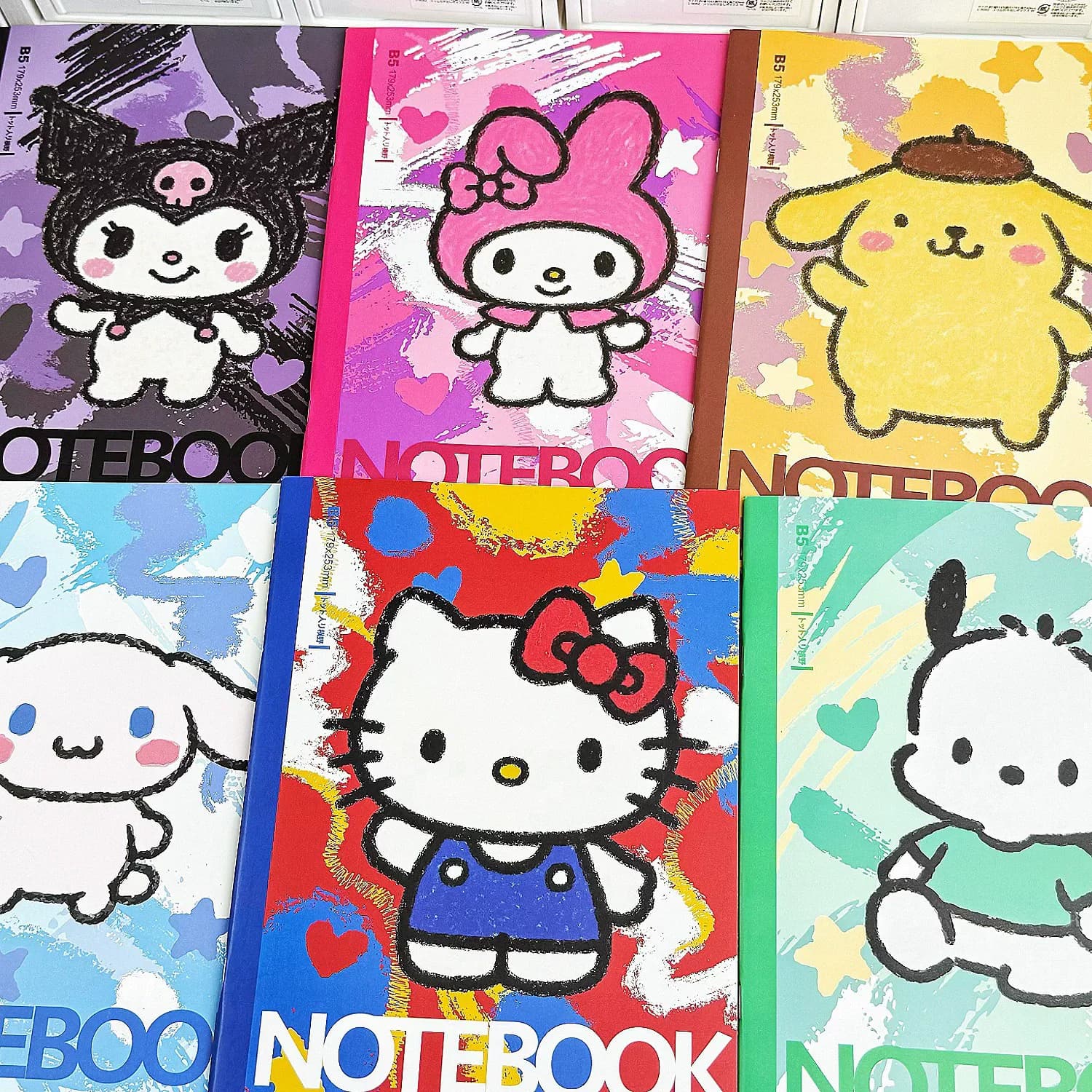 1 quaderno Sanrio | Libro di apprendimento cartone animato Anime HelloKitty Melody | Quaderno orizzontale B5 per acquerello | Regalo di articoli scolastici per studenti