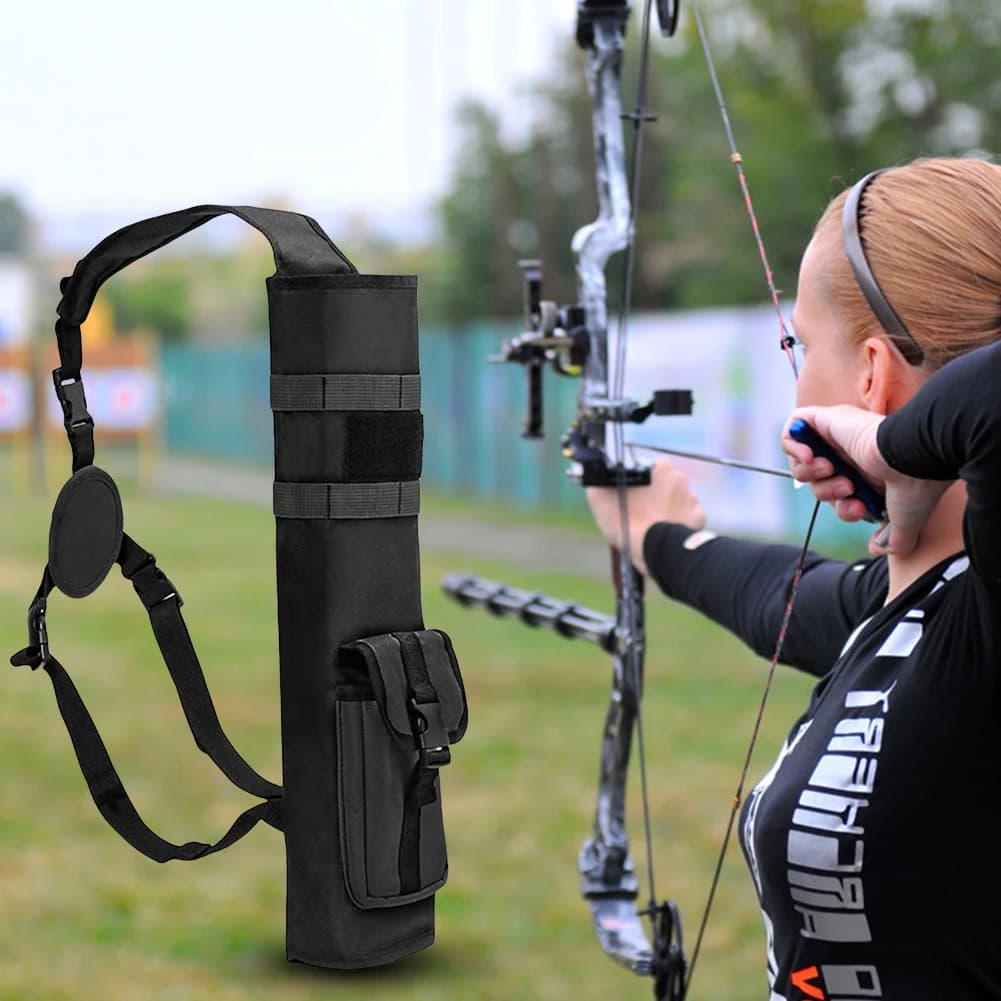 Archery Quiver with for Molle System Pocket Lightweight Arrow Holder Dual Use Adjustable Arrow Bag for Bow Target Practicing