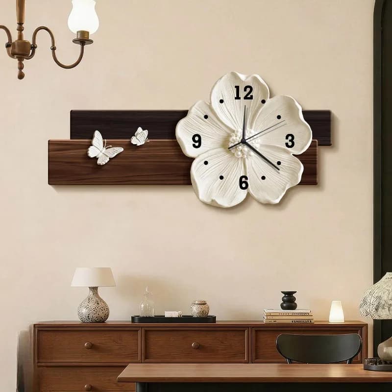Fashion Wooden Wall Clock Unique Premium Designer Living Room Digital Wall Clock Aesthetic Horloge Murale Home Decor Items