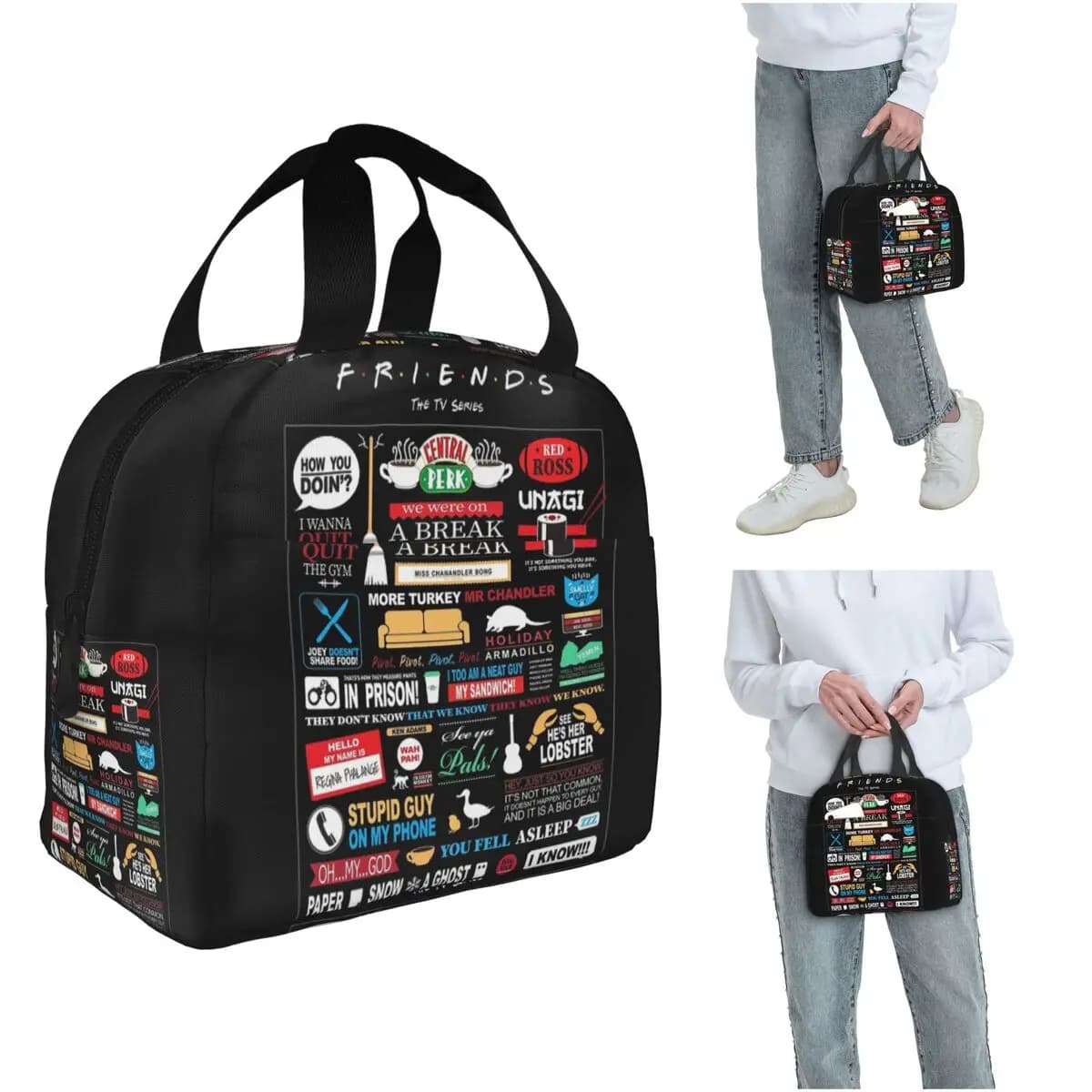 Borsa termica per il pranzo Friends Qu per donne e bambini, contenitori portatili per alimenti, borsa termica per il pranzo