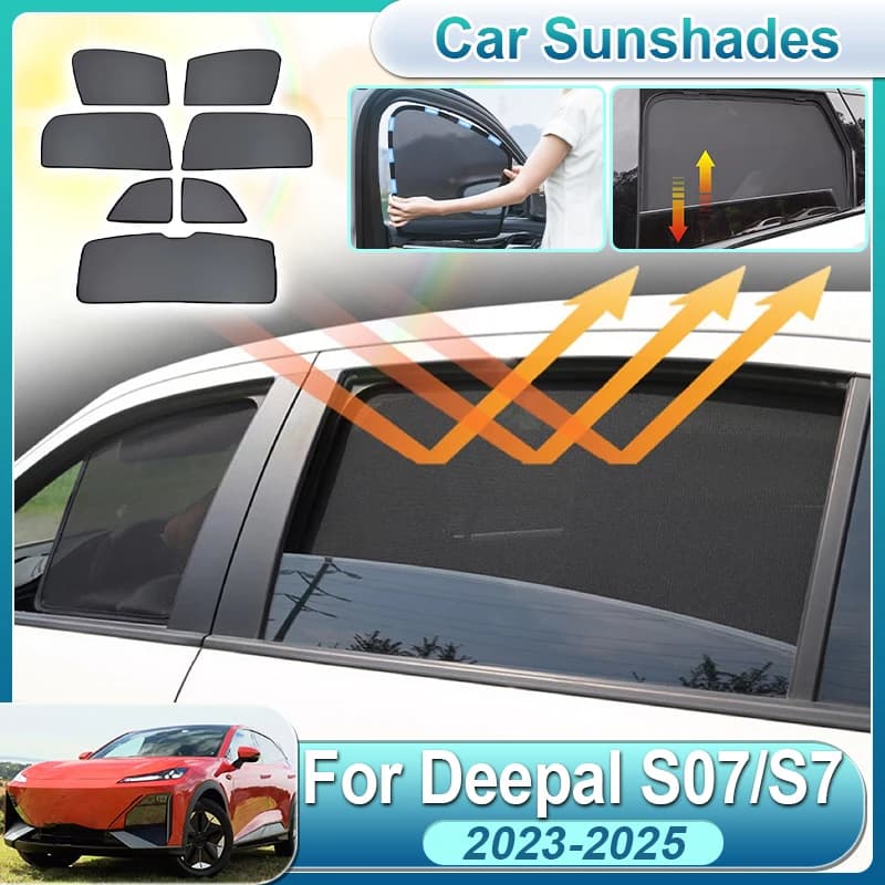 For Deepal S07 2023 2024 2025 S7 C673 Anti-UV Car Window Sunshade Front Rear Windshield Mesh Window Sun Visor Covers Accessories