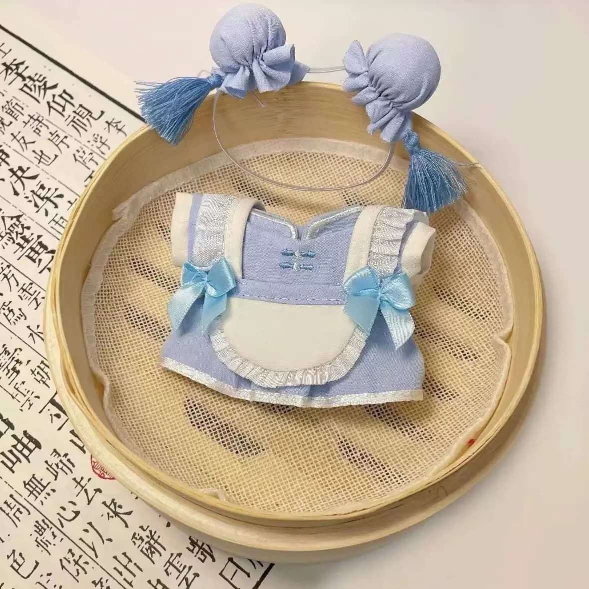 Abito in stile cinese per bambola in cotone da 10 cm, alta bellezza, abito da ragazza in stile antico carino, testa di polpette