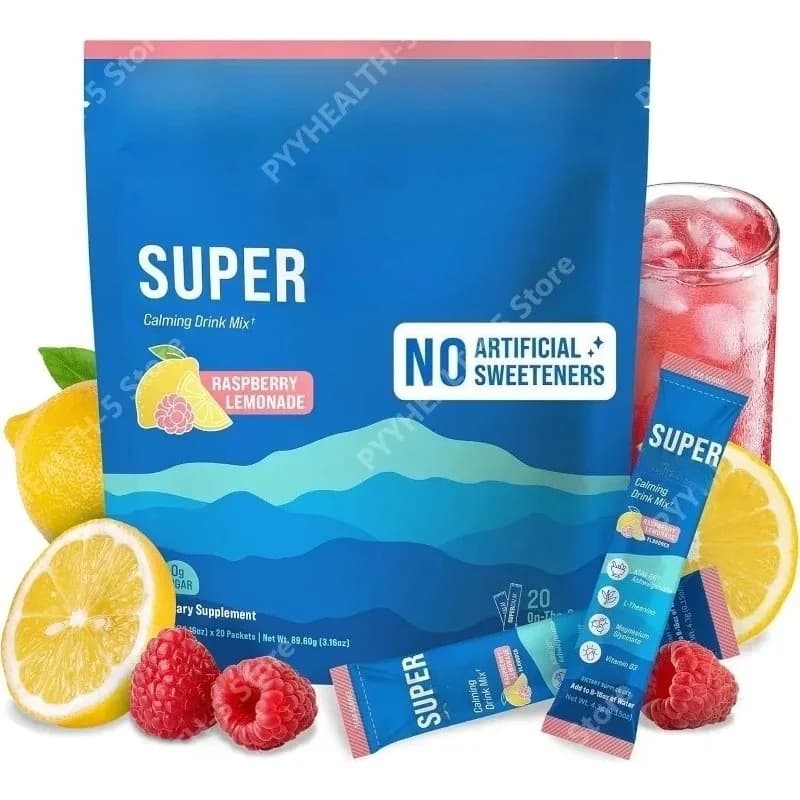 Supplement in Beverages Powder, Cortisol and Ausilio Reducer for the Sleep with L-Teanina, Magnesium Glycinate, Vitamin D3, Without Sugar, Non GMO, 20 Bustine