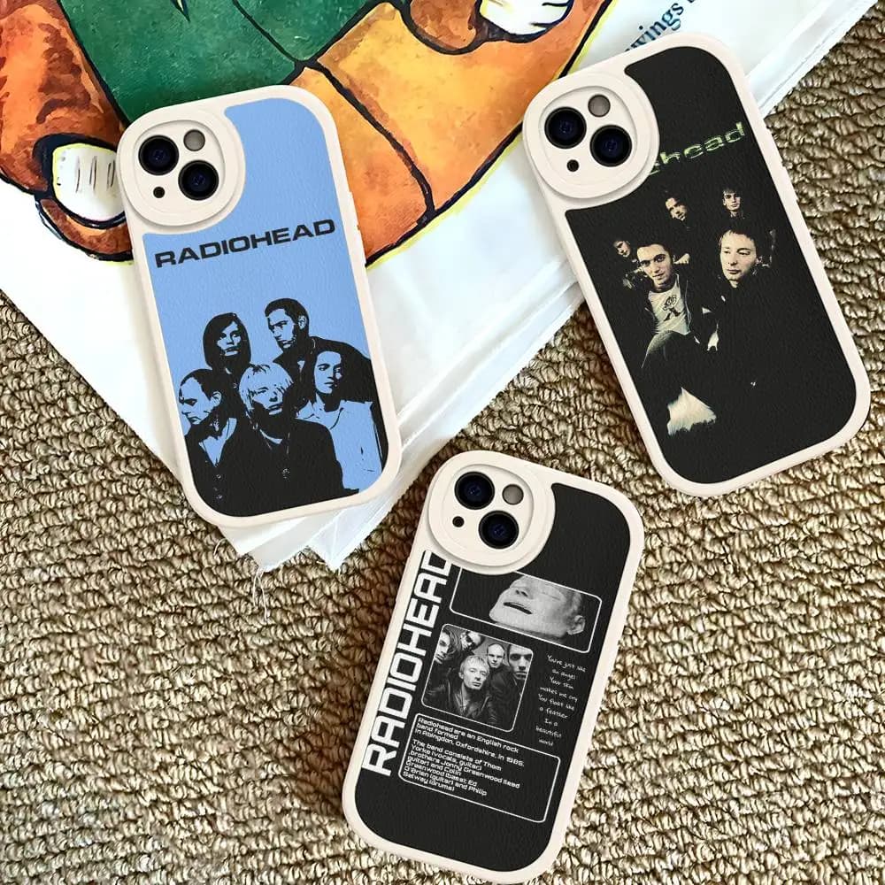 Custodia per telefono in pelle Hot Rock Band R-Radiohead per iPhone 15 14 13 Pro Max 12 11 16 Plus