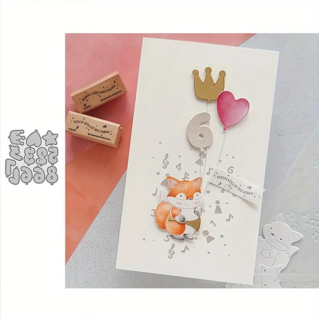 2025 New Fun Numbers 1-9 Metal Die-cut Set, Suitable for Album Decoration, Card Making, Scrapbooking DIY Projects, Crafts