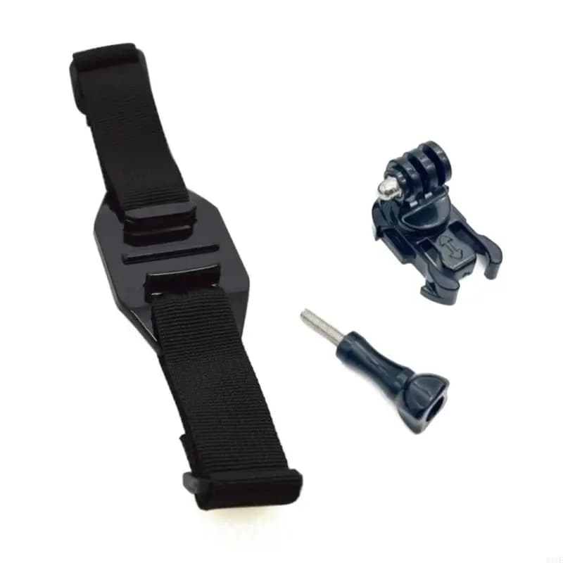 Bike Helmet Camera Attachment Featuring Adjustable Band and Secure Base 83CE