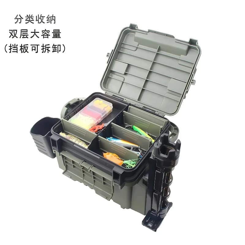 Fishing Tackle Boxes Storage, Sea Fishing, Rock Fishing, Can Be Seated, Reinforced, Thickened, Large Capacity, Multi-layer