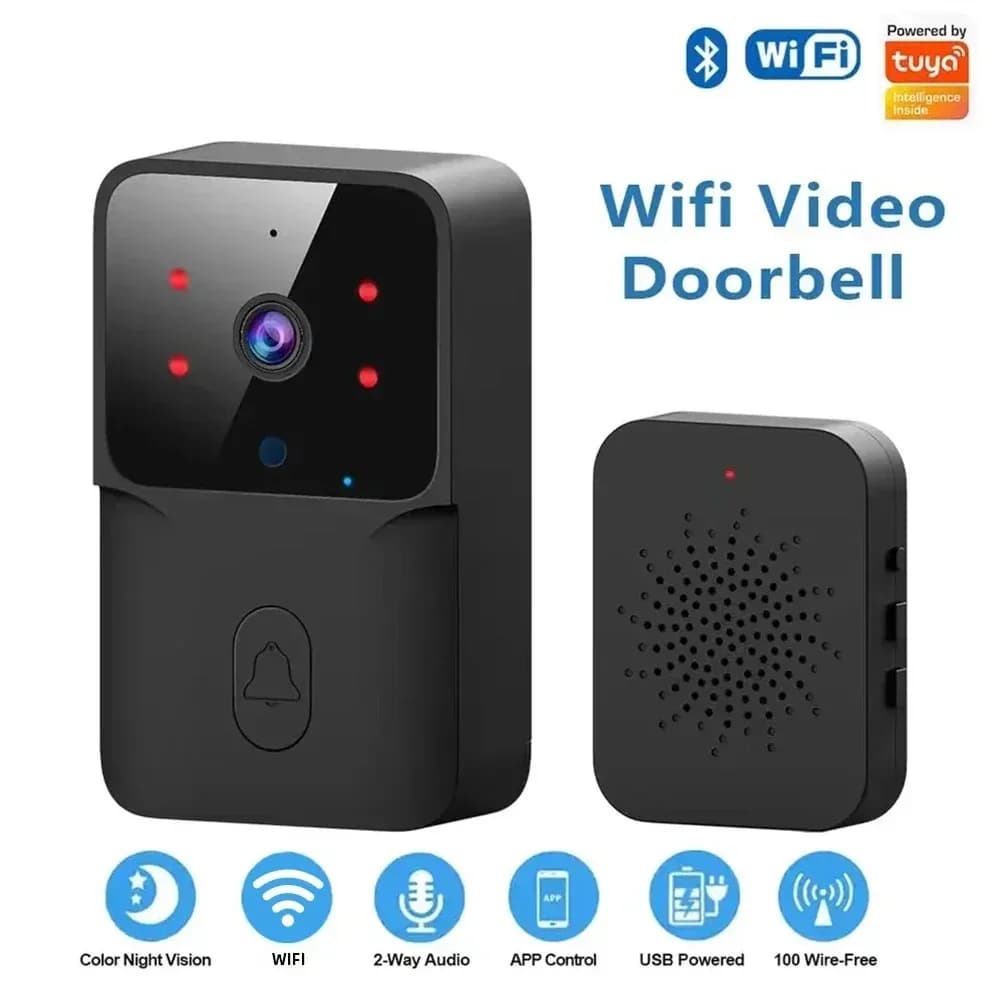 Campanello con telecamera Wireless Bundle Videocitofono WIFI HD Telefono esterno Campanello per porta Telecamera Videocitofono di sicurezza IR