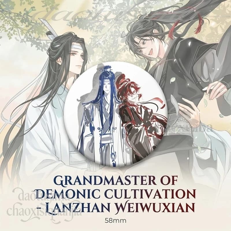 Anime Grandmaster Of Demonic Cultivation Lanzhan Weiwuxian MDZS 58mm Badge Brooches On Backpack Clothes Handmade Pins Gifts