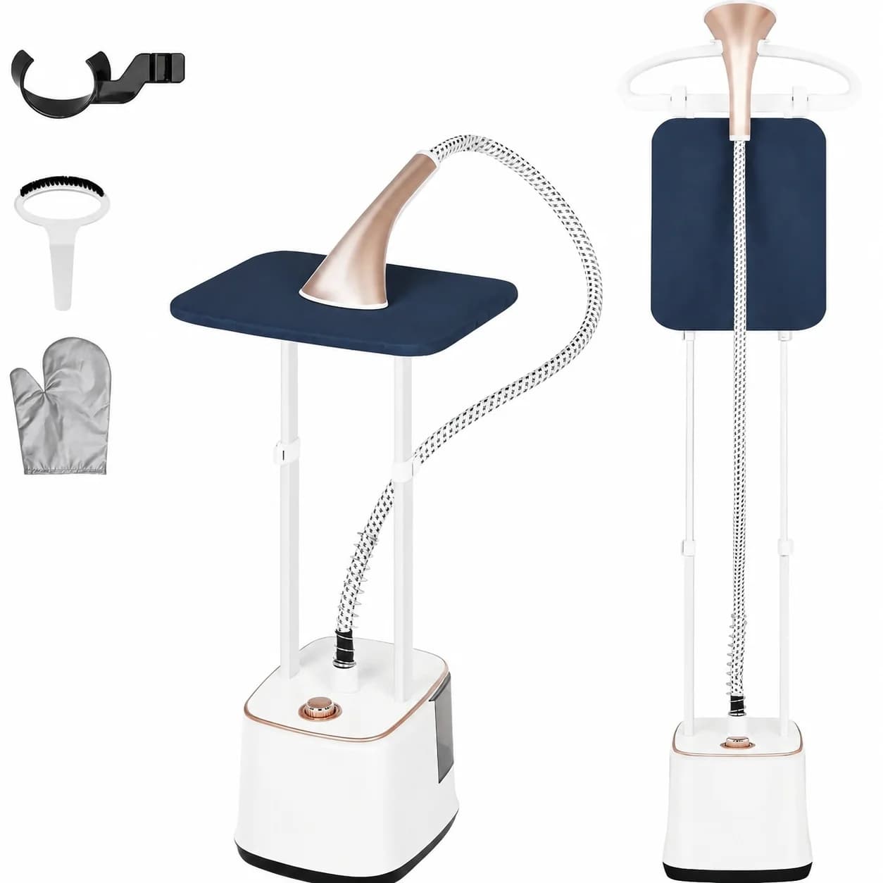 Steamer for Clothes Standing Size 2000W 10 Steam Levels 2.7L Water Tank 90 Mins Continuous Steaming 2-in-1 Flat & Hanging Ironing Professional Wrinkle Remover Pearl Gold