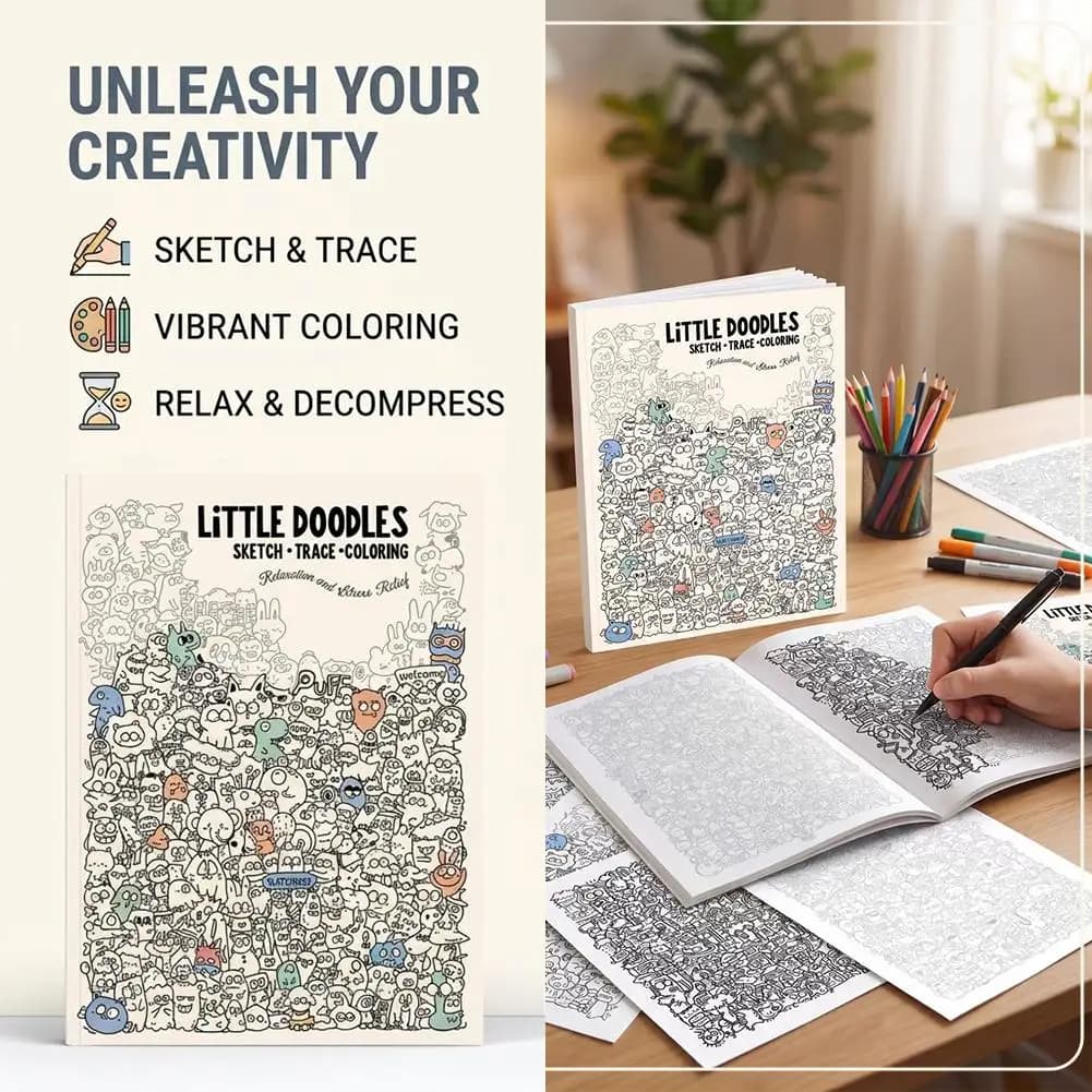 Children Art Sketch Book 32 Pages Line Drawing Pages Fun Simple Graffiti Design Cultivate Painting Talent Basic Art Training