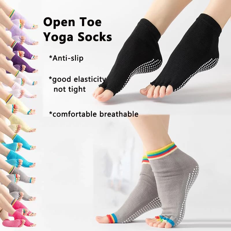 Outdoor Yoga Socks Silicone Socks Anti-slip Pilates Dance Fitness Sports Socks for Women Skirt Socks