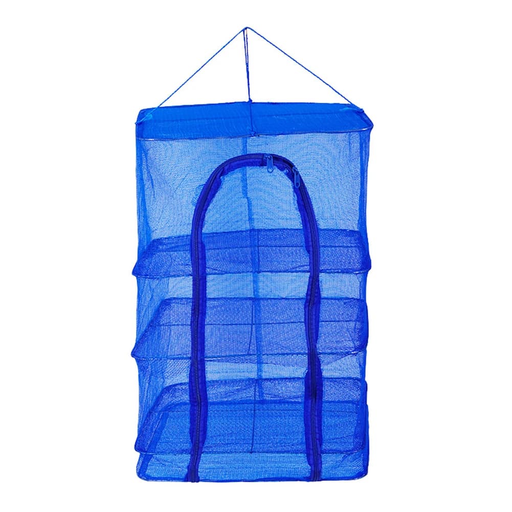 Folding Sun Drying Net With Zipper Nylon Mesh For Fruits Vegetables Fishing Gear 35x35x65cm Blue Insect-Proof/ Drying Rack For