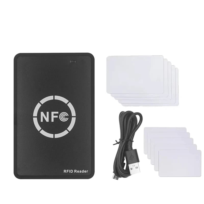 RFID NFC Smart Chip Reader/Writer + 5XUID/CONID Card 125K 13.56M RFID Duplicatore Tag Copia Clone ID IC Chiave Badge Copiatrice