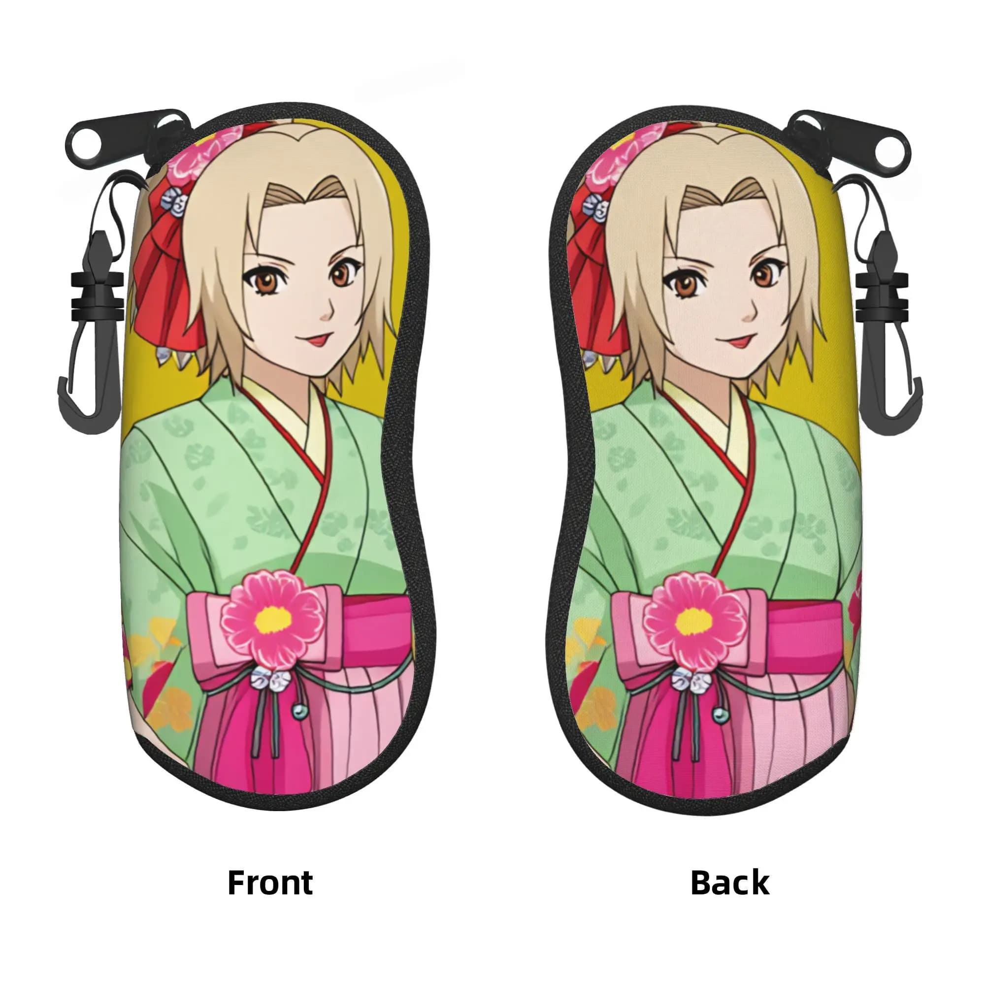 Tsunade Naruto Custodia morbida per occhiali da sole con cerniera in neoprene Rin Nohara Tsunade Shell Custodia protettiva per occhiali