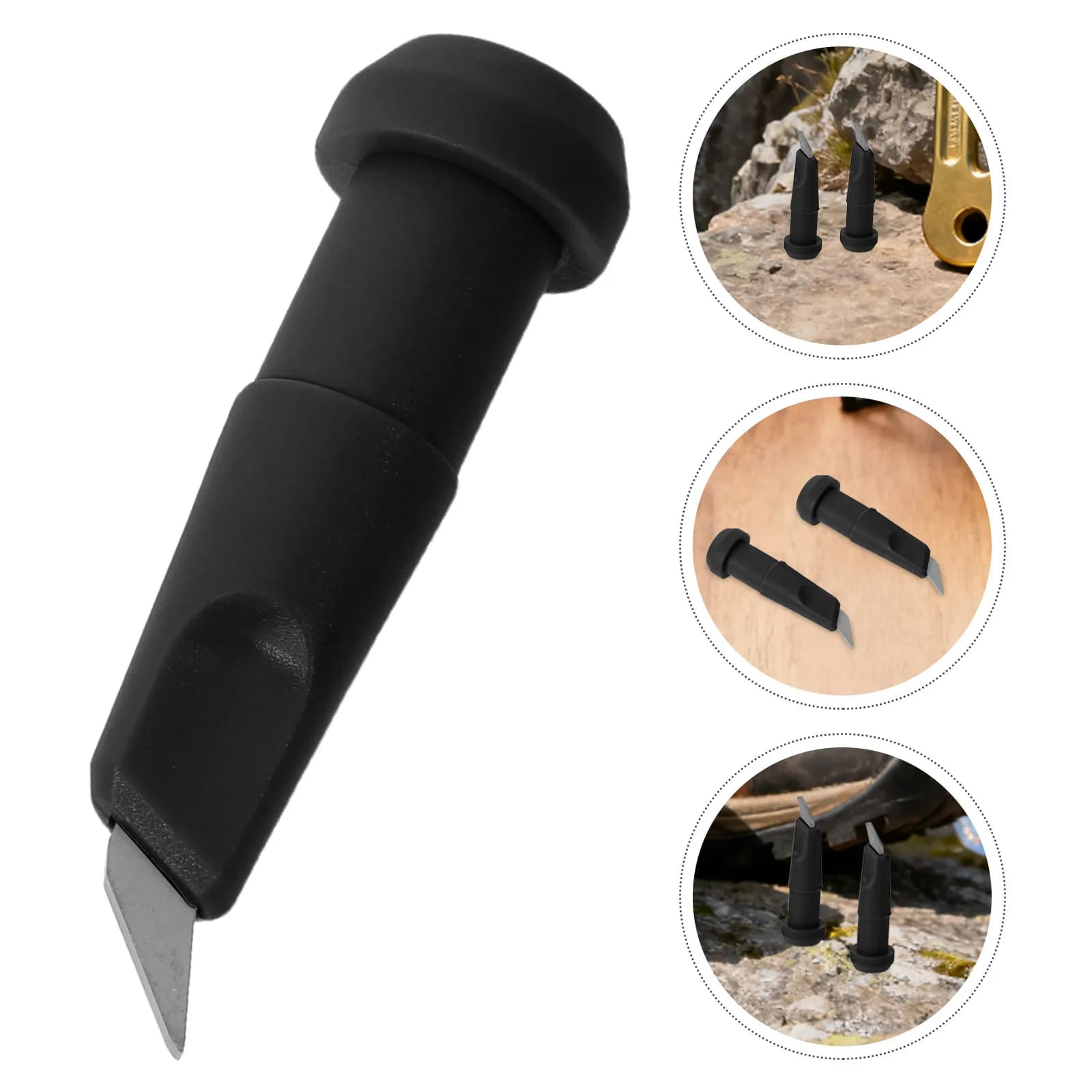 2Pcs Black Tungsten Steel Hiking Stick Tips Universal Pole Tip Protectors for Trekking Pole Metal Tips Walking Stick Cap