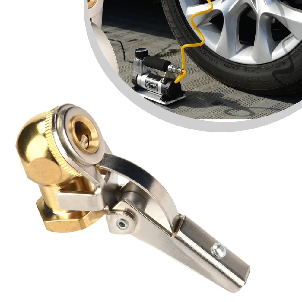 1 pz valvola di gonfiaggio pneumatici in ottone ugello di gonfiaggio da 1/4 pollici per biciclette moto auto strumento di riparazione valvola clip accessori per pneumatici