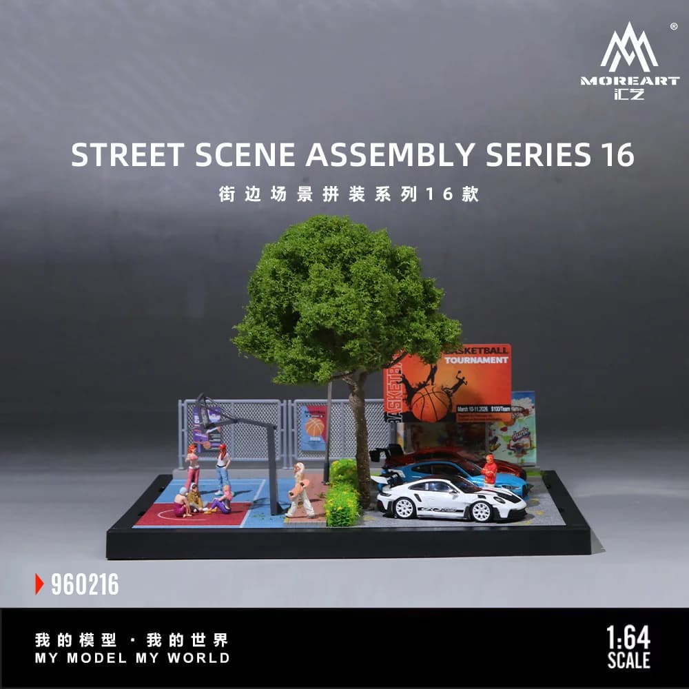 More Art 1:64 Modello di Scena Stradale 16, Diorama di Parcheggio Illuminato per Esposizione, Collezione e Regalo