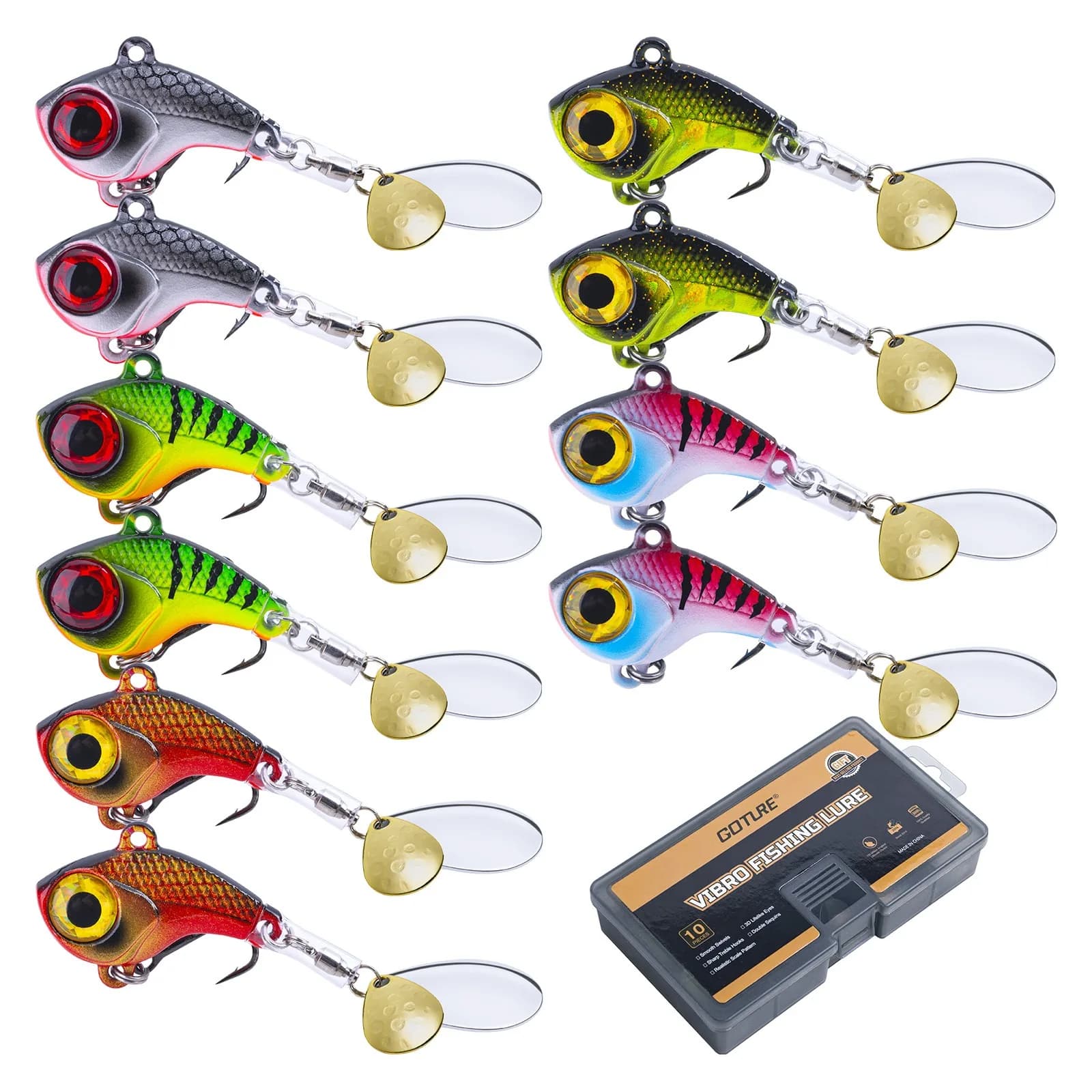 Goture 1/scan 14g Spinner Metal Vib Fishing Recall Artificial Dure baits Cast Jigs Trota Wobbler Face for Spigola Luccio