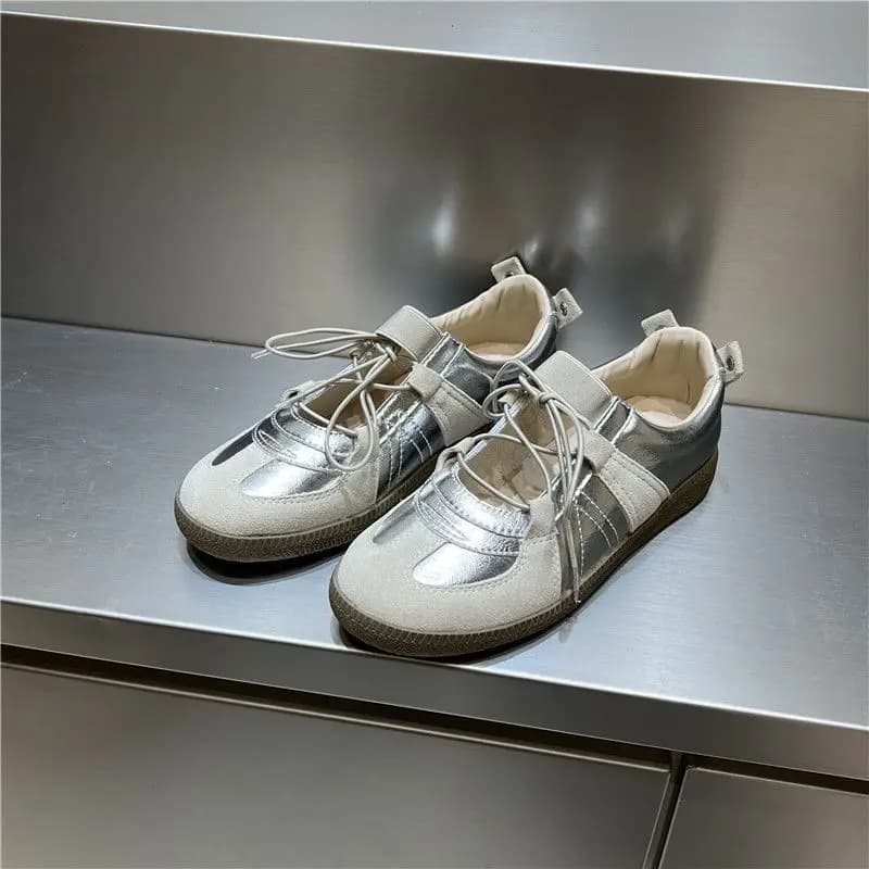2025 Primavera/Estate Nuovo Retro Testa Rotonda Bocca Superficiale Balletto Scarpe Basse Cinturino Casual Color Bloccato Mary Jane Scarpe da Donna