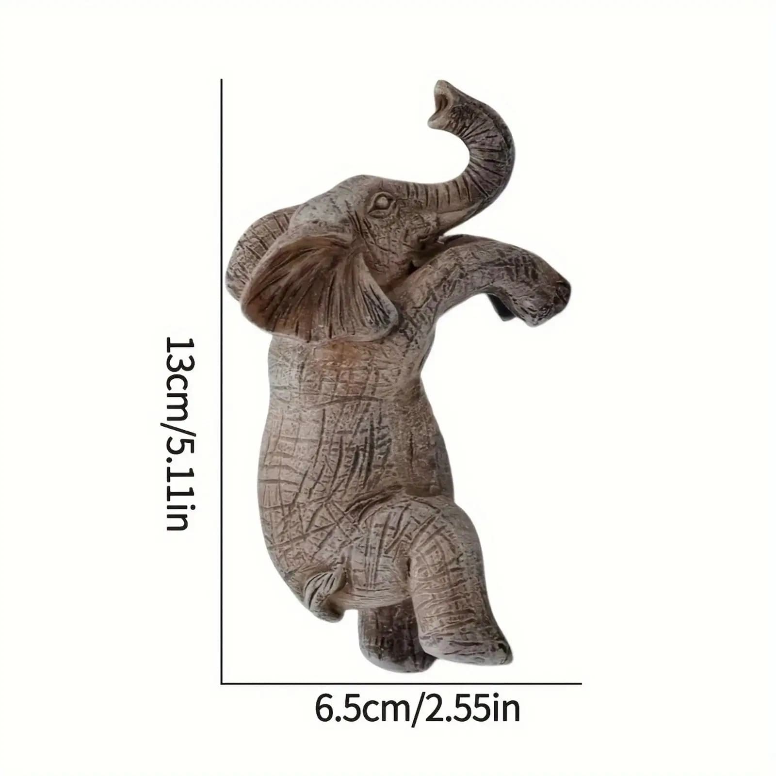 Decorative Elephant Statue in Resin, Garden Vase Ornament, for Home, Patio and External Use