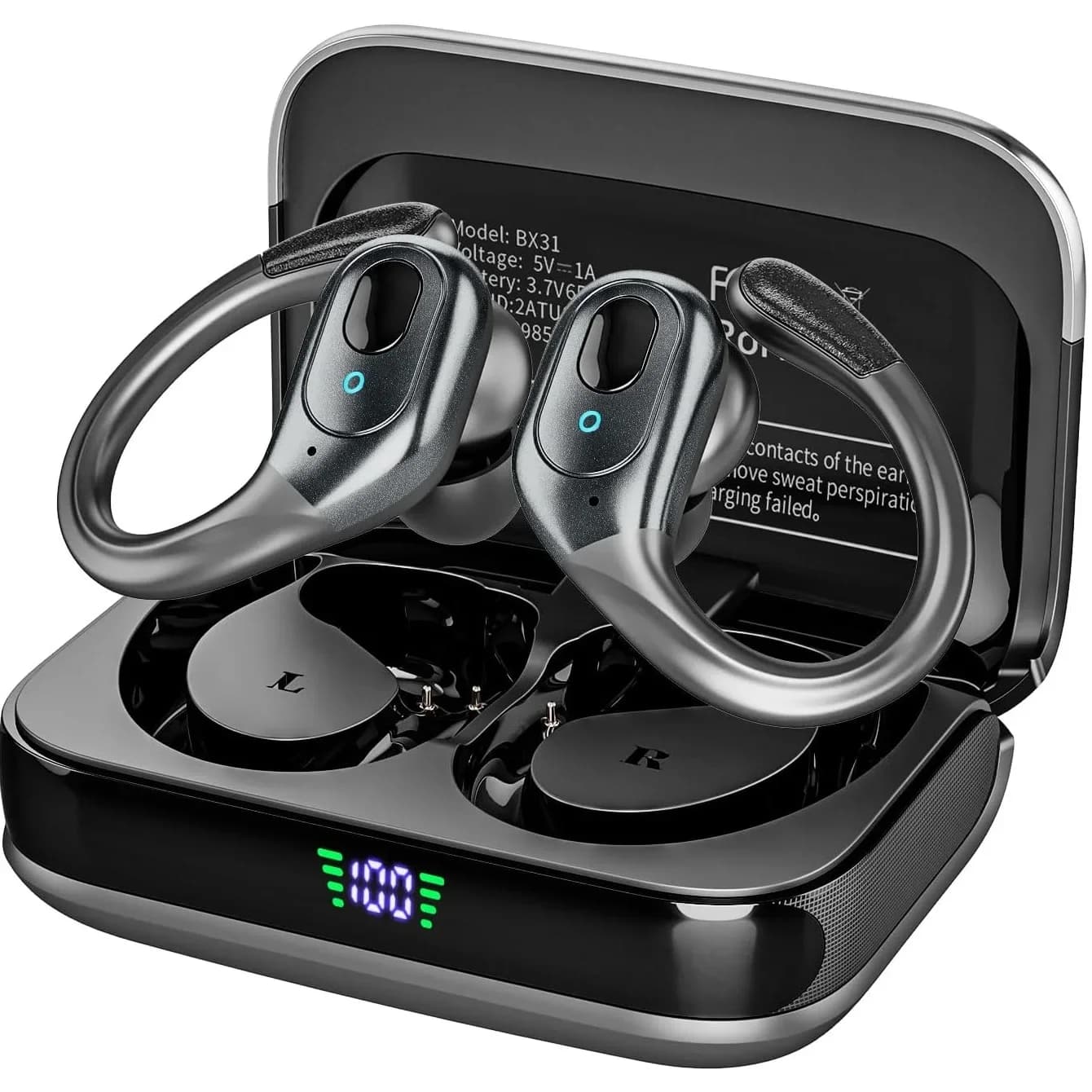 TWS Bluetooth 5.3, HIFI Bass Wireless Headphones, LED Button Headphones, Vivavoce, Noise Cancellation, Waterproof