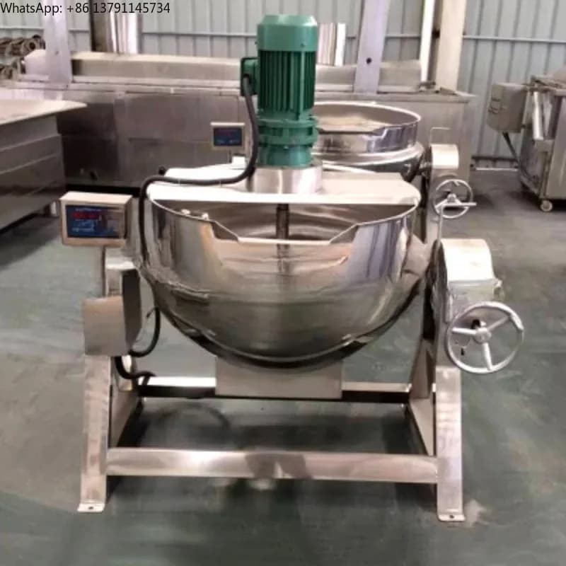 Industrial gas/vapore/electric magnet with stirrer for jam, double wall pot