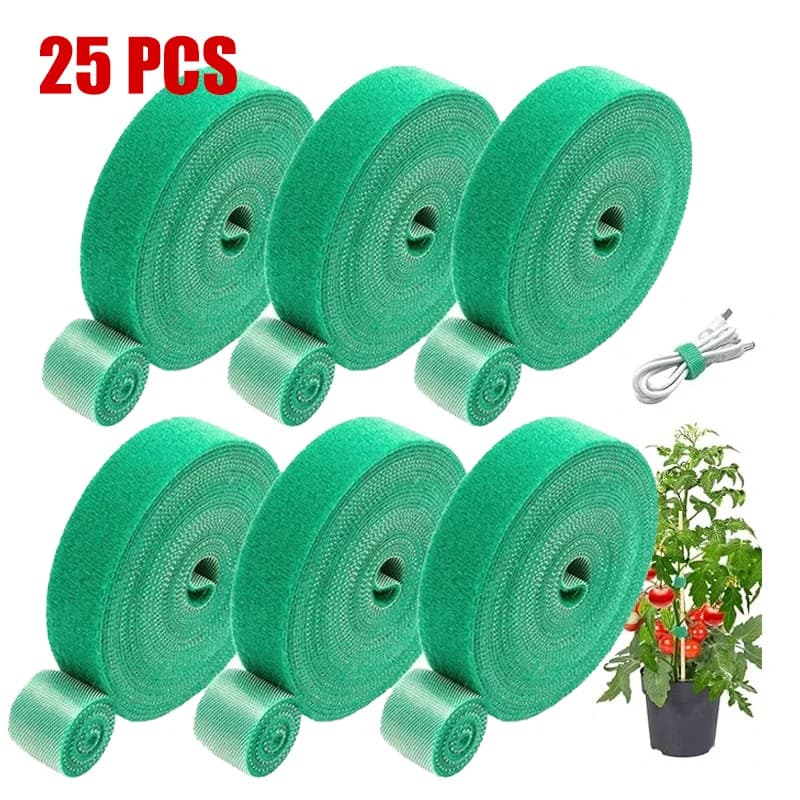 Nastro da Giardino in Nylon per Piante e Fiori, Fascette Riutilizzabili per Supporto Piante Rampicanti, Accessori da Giardino con Chiusura a Strappo