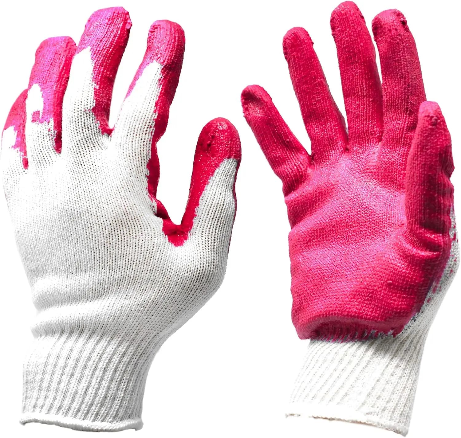 Guanti da Lavoro e da Giardinaggio Crown PREMIUM Antiscivolo Multiuso, Rivestiti in Lattice Rosso e Blu