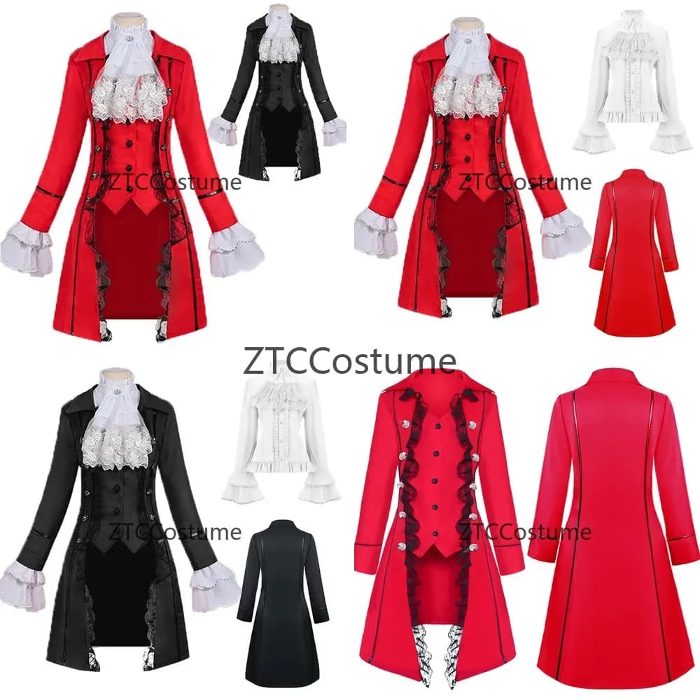 Cappotto/Giacca da Donna Gotico Steampunk Vittoriano con Jabot in Pizzo, Blusa, Cappotto, Costume Medievale per Cosplay