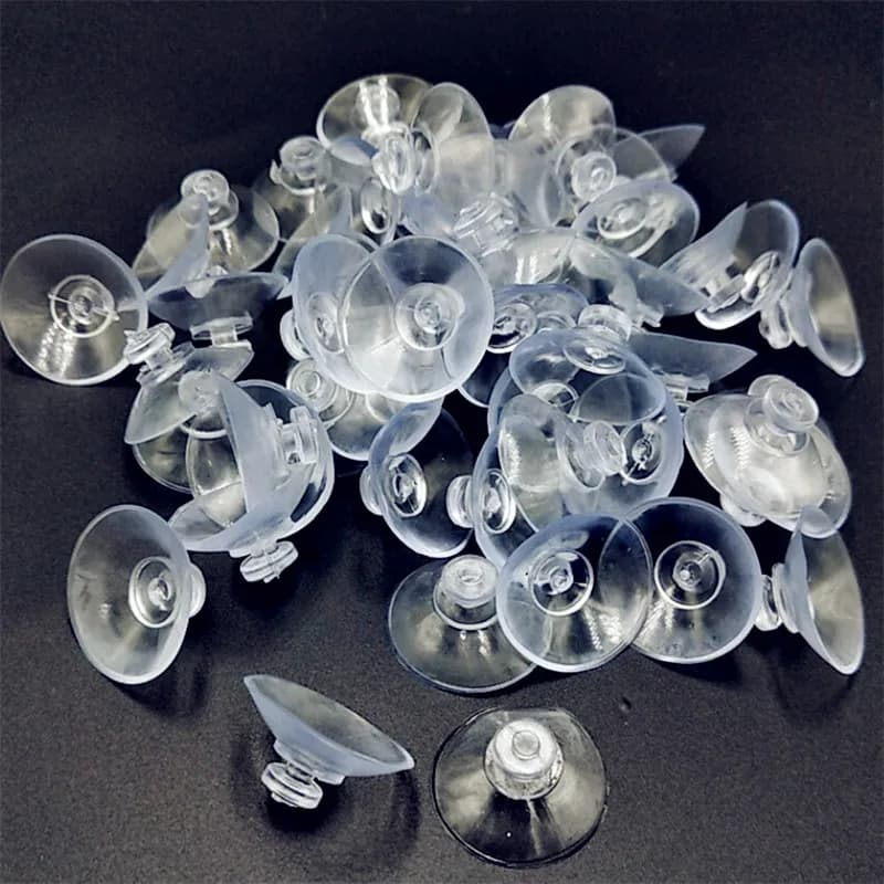 Ventose Trasparenti da 20mm, 100 Pezzi, a Testa di Fungo, Robuste, con Gancio per Decorazioni Finestre, Auto da Matrimonio e Vetri