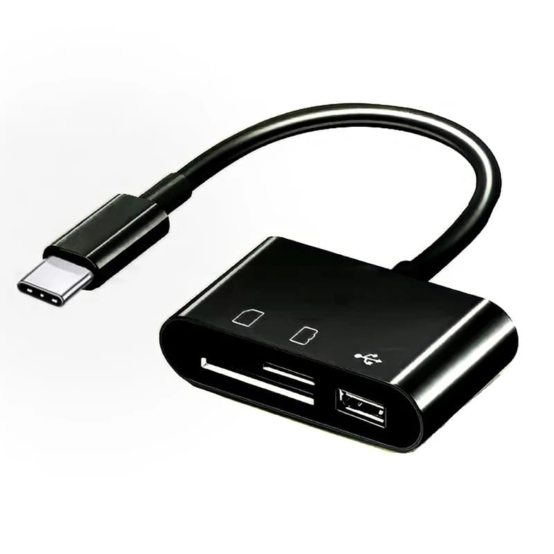 3-in-1 Card Reader Adapter Type C To SD TF Memory Card Reader USB Type C OTG Converter For Huawei Samsung Xiomi Phone Tablet