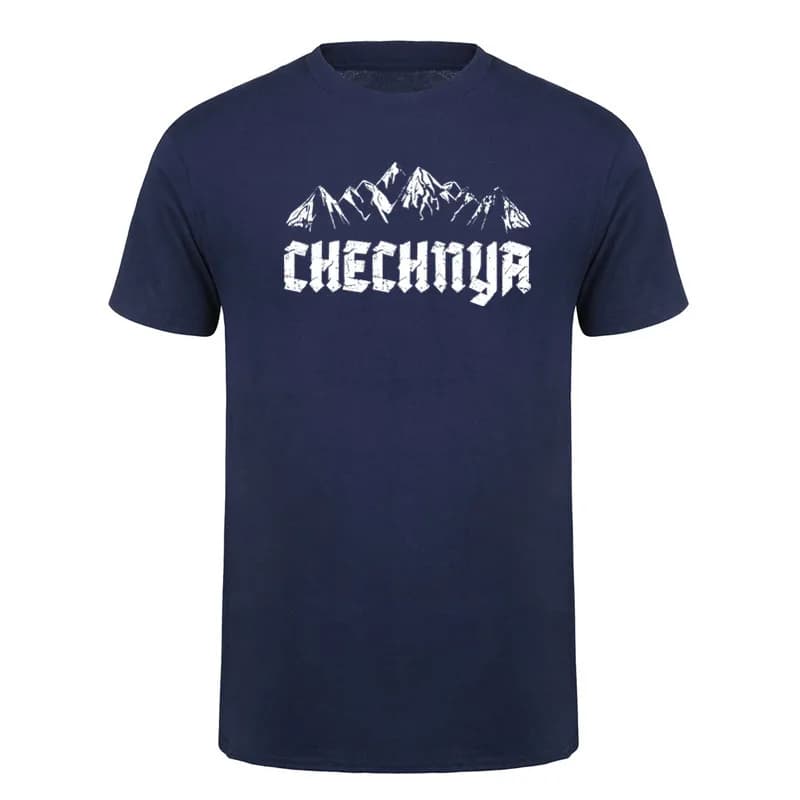 Republic Of Chechnya T Shirt Unisex Chechen Mountains T- Shirt Short Sleeve Cotton Tops DY-421