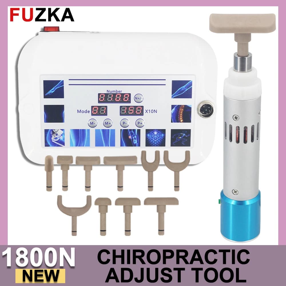 1800N Chiropractic Adjustment Tool, Vertebral Column Massage Gun, Relaxation and Relief Therapy from Pain to Arts, Spinal Correction with 10 Heads